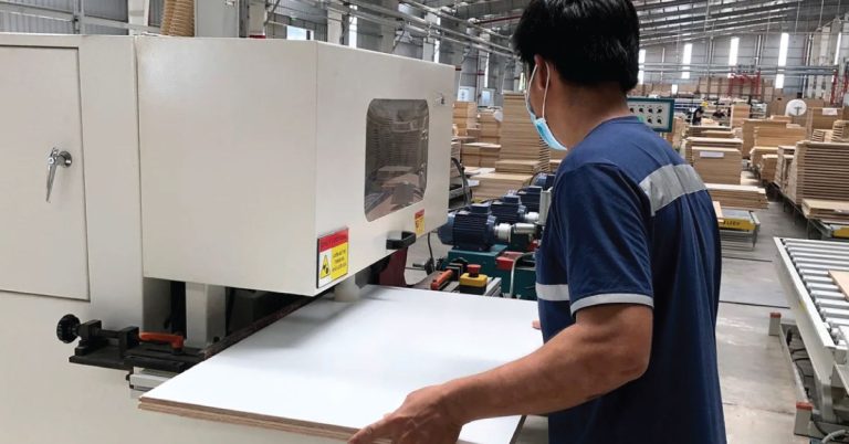 Producing wooden products for export at a factory in Binh Duong. Photo: Son Trang.