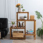 Gedo Flower Shelf 8 Pots – Elegant Wooden Plant Stand for Indoor & Outdoor Spaces