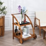 Linon Catalan Serving Trolley With Wheels – Elegant and Functional Mobile Bar Cart