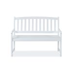 Shine Company Belfort Bench White – Classic Wooden Outdoor Bench for Timeless Elegance