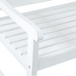 Shine Company Belfort Bench White – Classic Wooden Outdoor Bench for Timeless Elegance