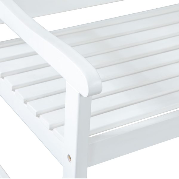 Shine Company Belfort Bench White – Classic Wooden Outdoor Bench for Timeless Elegance