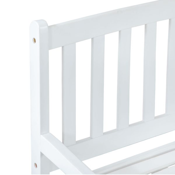 Shine Company Belfort Bench White – Classic Wooden Outdoor Bench for Timeless Elegance