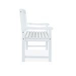 Shine Company Belfort Bench White – Classic Wooden Outdoor Bench for Timeless Elegance