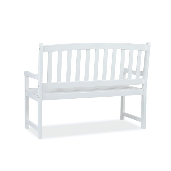 Shine Company Belfort Bench White – Classic Wooden Outdoor Bench for Timeless Elegance