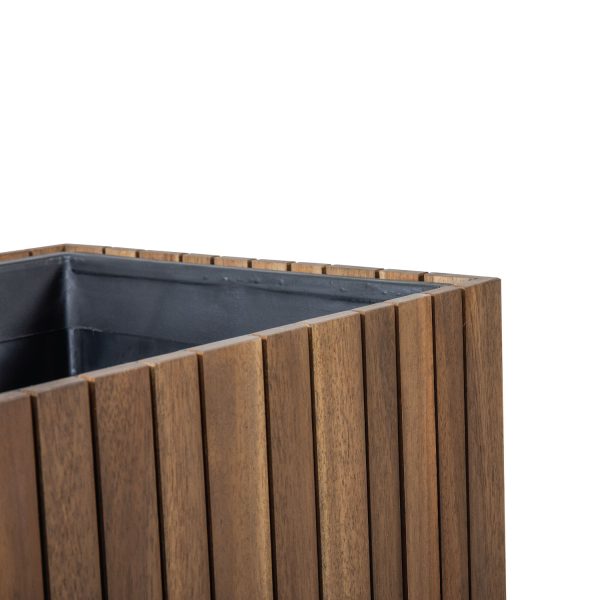 Akhaco Square Planter | Modern Wooden Planter for Indoor & Outdoor Décor