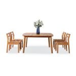 Askholmen Square Dining Set – Compact Wooden Outdoor Dining Set for Patios & Balconies