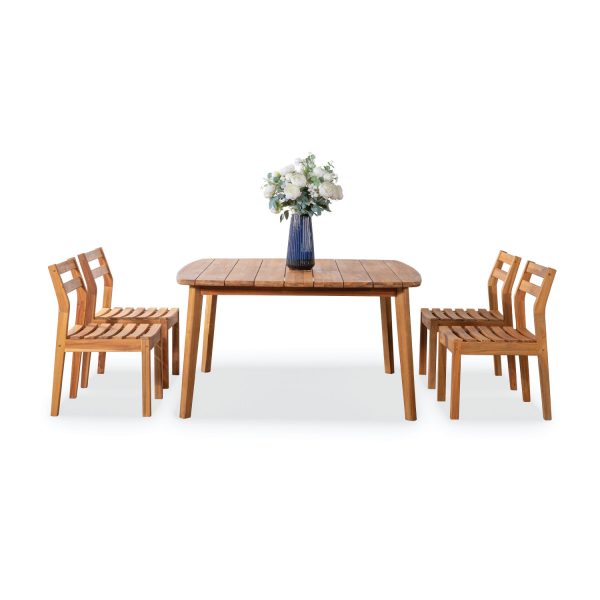 Askholmen Square Dining Set – Compact Wooden Outdoor Dining Set for Patios & Balconies
