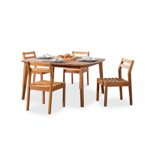 Askholmen Square Dining Set – Compact Wooden Outdoor Dining Set for Patios & Balconies
