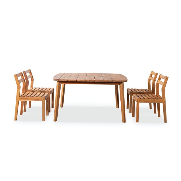 Askholmen Square Dining Set – Compact Wooden Outdoor Dining Set for Patios & Balconies