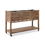 Beledo Planter with Wheels | Modern Wooden Mobile Planter for Indoor & Outdoor Spaces