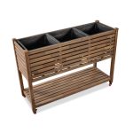 Beledo Planter with Wheels | Modern Wooden Mobile Planter for Indoor & Outdoor Spaces