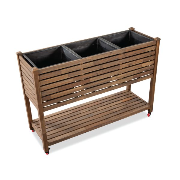 Beledo Planter with Wheels | Modern Wooden Mobile Planter for Indoor & Outdoor Spaces