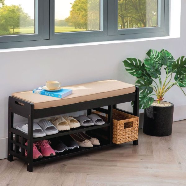 Clourmouth Wooden Shoes Bench – Stylish Entryway Storage Bench for Modern Homes