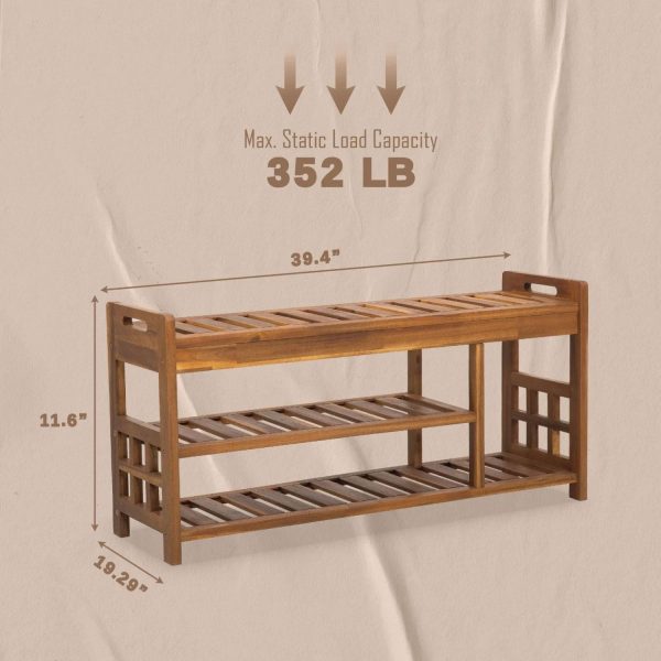 Clourmouth Wooden Shoes Bench – Stylish Entryway Storage Bench for Modern Homes