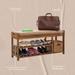 Clourmouth Wooden Shoes Bench – Stylish Entryway Storage Bench for Modern Homes