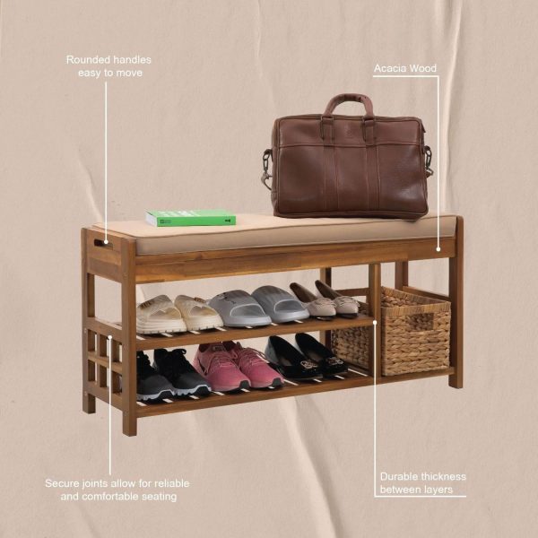 Clourmouth Wooden Shoes Bench – Stylish Entryway Storage Bench for Modern Homes