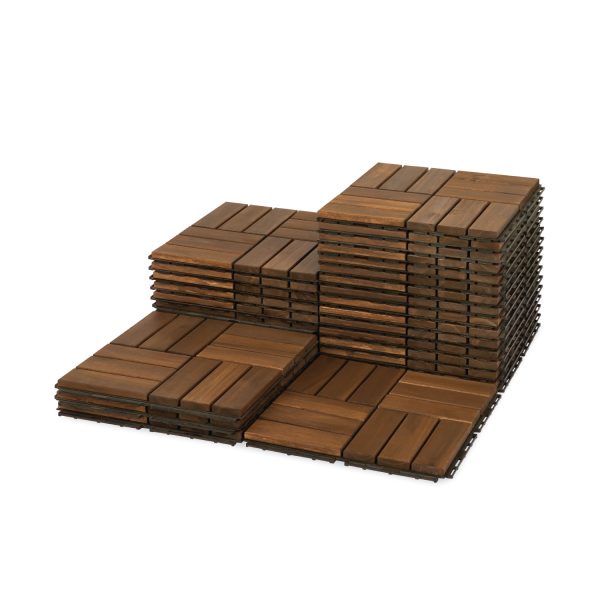 Decktile 12-Slat – Premium Acacia Wood Deck Tiles for Outdoor Flooring & Patios