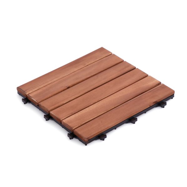 Decktile 6-Slat – Durable Acacia Wood Deck Tiles for Outdoor Flooring & Patios