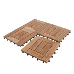Decktile 7-Slat Grooved – Premium Acacia Wood Interlocking Deck Tiles for Outdoor Spaces