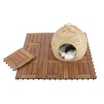Decktile 7-Slat Grooved – Premium Acacia Wood Interlocking Deck Tiles for Outdoor Spaces