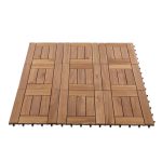 Decktile 7-Slat Grooved – Premium Acacia Wood Interlocking Deck Tiles for Outdoor Spaces