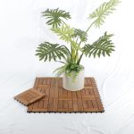 Decktile 7-Slat Grooved – Premium Acacia Wood Interlocking Deck Tiles for Outdoor Spaces