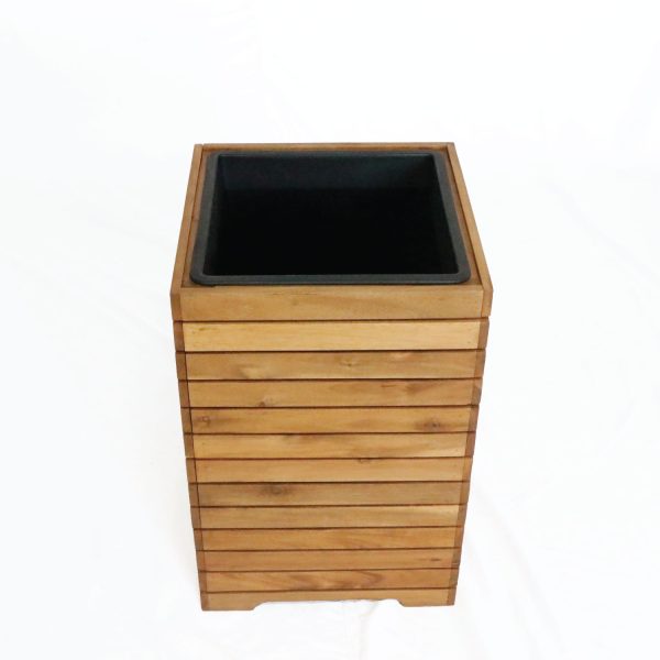 Entover Square Planter – M | Medium Wooden Planter for Indoor & Outdoor Spaces