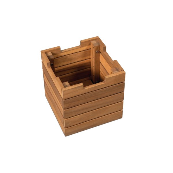 Entover Square Planter – S | Compact Wooden Planter for Modern & Natural Spaces