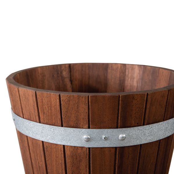 Lodiff Wooden 3-Piece Bucket | Versatile Natural Wood Storage & Décor Set