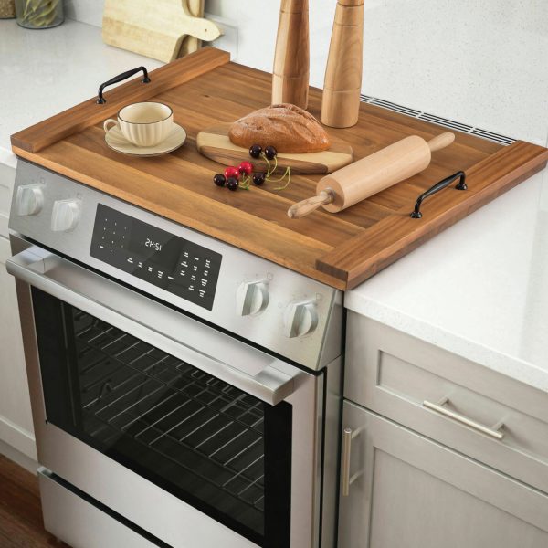 Noodle Board Stove Cover – Rustic Wooden Stove Top Cover & Extra Counter Space