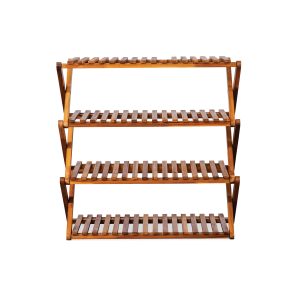 Qreka 4-Tier Wooden Folding Shoe Rack
