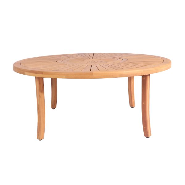 Royal Acacia Round Sunshine Dining Table – Elegant Solid Wood Table for Outdoor & Indoor Dining
