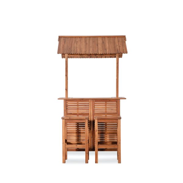 Tiki Acacia Bar Set – Stylish Outdoor Bar Set with Durable Solid Wood Design