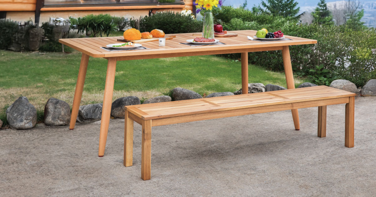 Ubronio Acacia Wooden Bench