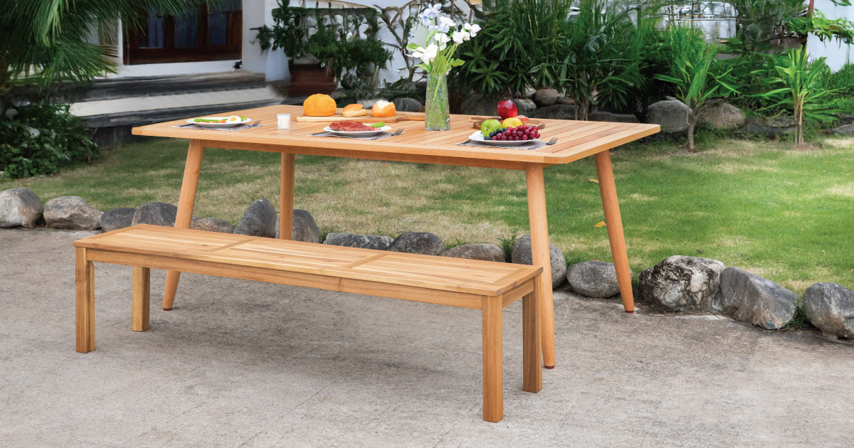 Ubronio Acacia Wooden Bench
