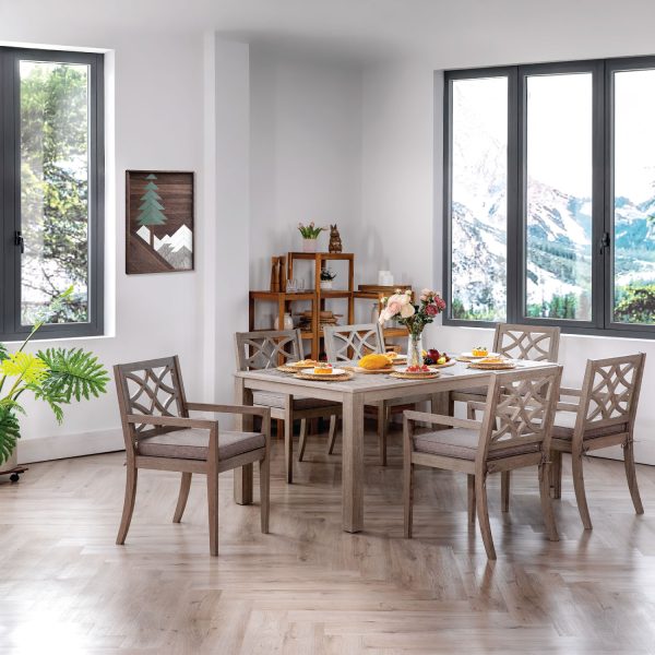 Weather Grey Lillian 7-Piece Outdoor Dining Set – Stylish & Durable Patio Dining Furniture