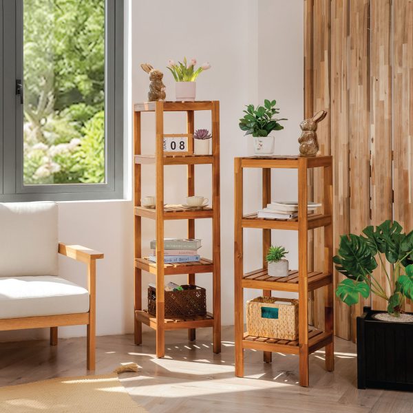Wifby Wooden 4-Tier Bath Stand – Elegant Storage for a Neat and Organized Bathroom