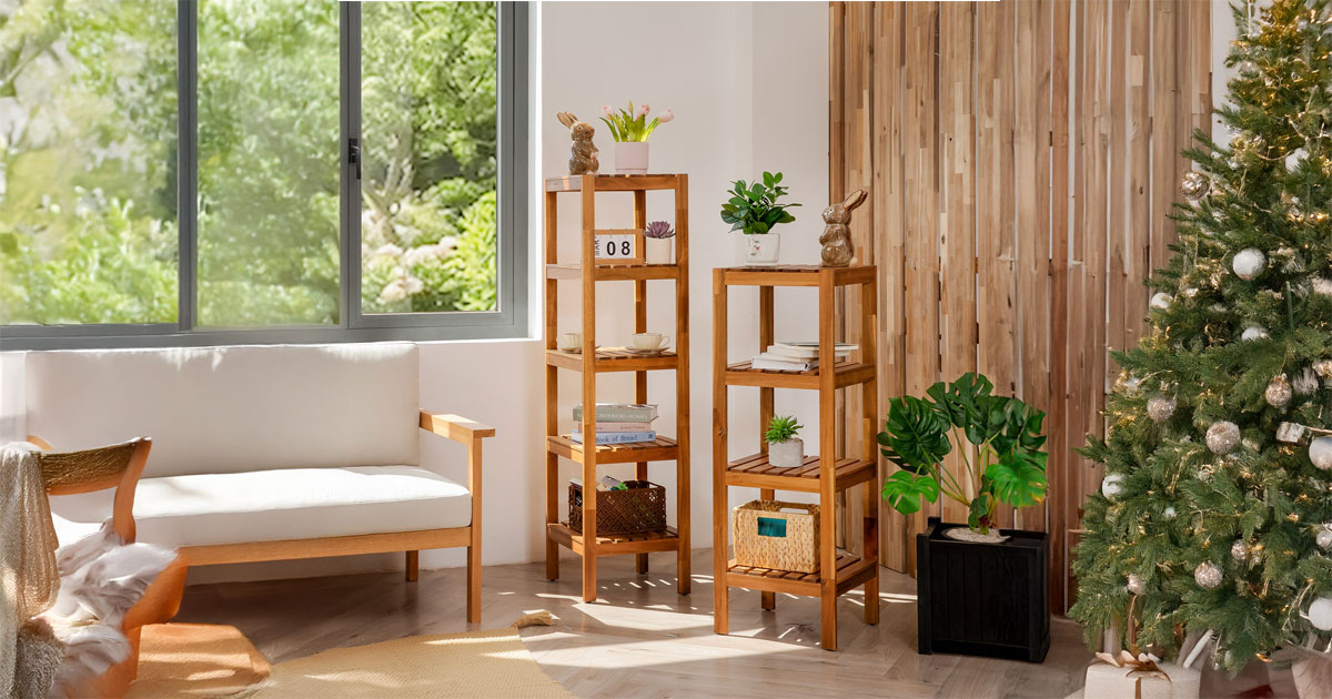 Wifby Wooden 4-Tier Bath Stand