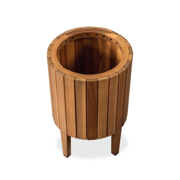 Wooden Round Planter With Legs | Modern Raised Wooden Planter for Indoor & Outdoor Use