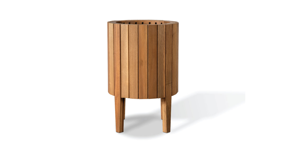 Wooden Round Planter With Legs