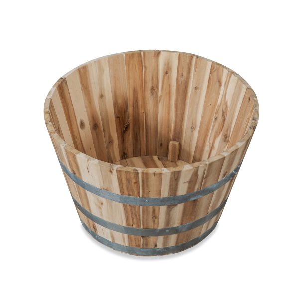 Flasey Round Planter | Elegant Wooden Round Planter for Indoor & Outdoor Spaces