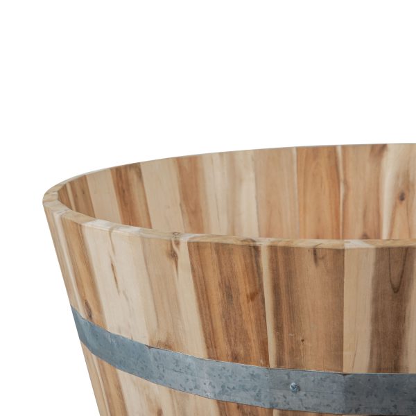 Flasey Round Planter | Elegant Wooden Round Planter for Indoor & Outdoor Spaces