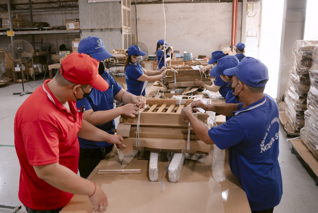 Quality inspection of wooden furniture for retailers at Nghia Son