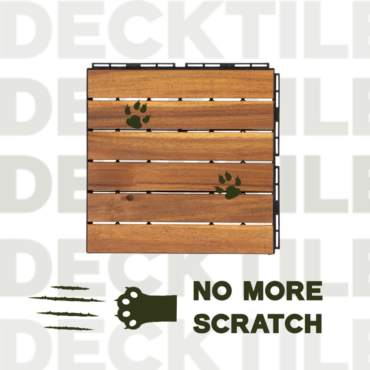 Acacia Wood Interlocking Deck Tiles Waterproof for Outdoors