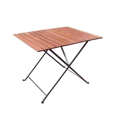 Bàn Square Wooden Garden Table With Iron Frame
