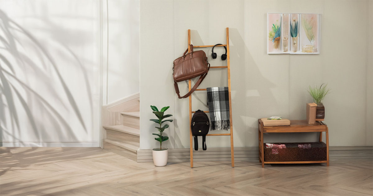 Acacia Wood Blanket Ladder 6-Tier Storage Rack