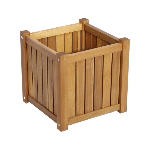 Acacia Wood Planter Box, 14 Inch for Garden