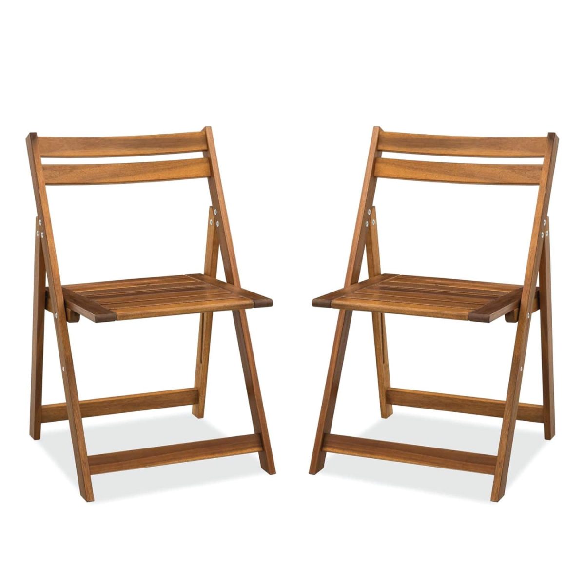 Acacia Wooden Folding Chairs Set for Patio & Garden