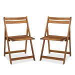 Acacia Wooden Folding Chairs Set for Patio & Garden